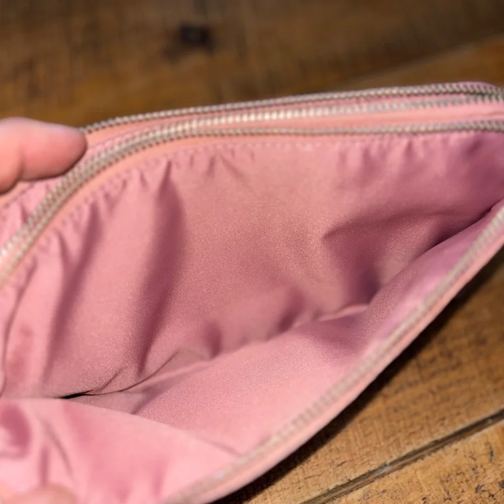 Lululemon‎ Now and Always Pink Wristlet Double Zipper Pockets Removable Strap